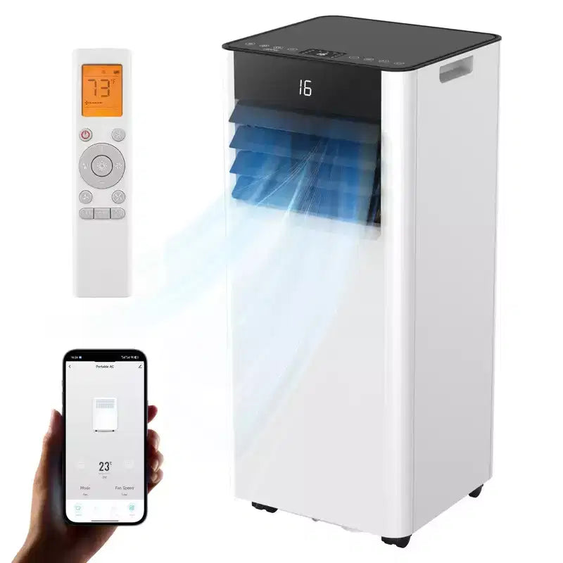 Simzlife Smart Portable Air Conditioner 8000 BTU Fast Cooling AC for Room up to 250 Sq.Ft, 3 in 1 Function, APP Control, Ultra-Quiet, White