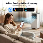 Simzlife Smart Portable Air Conditioner 8000 BTU Fast Cooling AC for Room up to 250 Sq.Ft, 3 in 1 Function, APP Control, Ultra-Quiet, White
