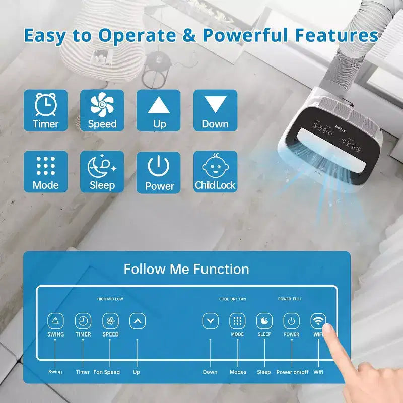 Garvee 14000 BTU Portable Air Conditioners with Remote Control, Cools Room up to 750 Sq.ft