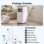 Simzlife Portable Air Conditioner 8000 BTU Fast Cooling AC Unit for Room up to 350 Sq.Ft, 3 in 1 Function, Remote Control