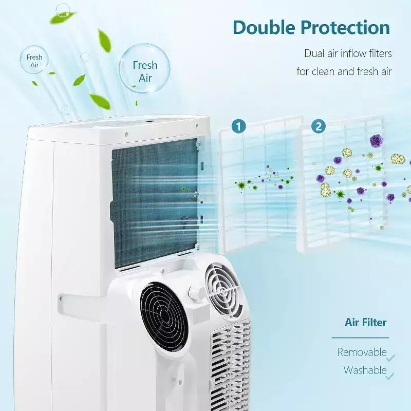 14,000 BTU Portable AC with Remote! Cools Rooms up to 700 Sq.Ft. 3 in 1 Function, Digital Display, 24H Timer, Installation Kit