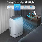 Climatiseur portable 12000 BTU pour pièces jusqu'à 51 m², déshumidificateur et ventilateur, climatiseur portable avec 3 vitesses de ventilation, minuterie 24h, télécommande