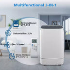 Climatiseur portable 12000 BTU pour pièces jusqu'à 51 m², déshumidificateur et ventilateur, climatiseur portable avec 3 vitesses de ventilation, minuterie 24h, télécommande