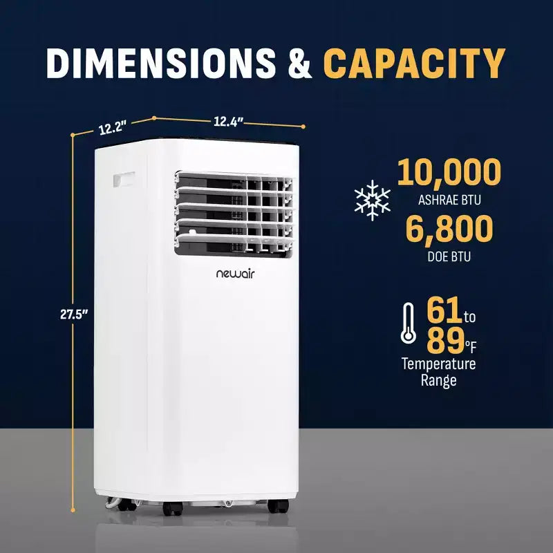 Newair 10,000 BTU Portable Air Conditioner, Dehumidifier, and Fan