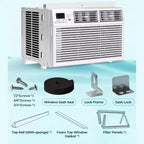 Climatiseur de fenêtre 8 000 BTU avec télécommande, unité de climatisation de fenêtre intelligente avec déshumidificateur, ventilateur, économie d'énergie, pour la maison/le salon