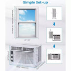 Climatiseur de fenêtre Garvee 5000 BTU avec commandes mécaniques et filtre réutilisable, blanc