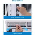 Climatiseur de fenêtre Garvee 5000 BTU avec commandes mécaniques et filtre réutilisable, blanc