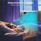 Climatiseur de fenêtre 8000 BTU, unité de climatisation 3-en-1 avec contrôle via application intelligente, déshumidificateur, 3 vitesses de ventilation et télécommande, refroidit des pièces jusqu'à 32,5 m²