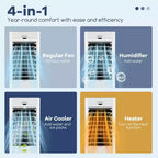 Costway Evaporative Air Cooler/Heater 4-in-1 Windowless Oscillating Swamp Cooler 3 Modes