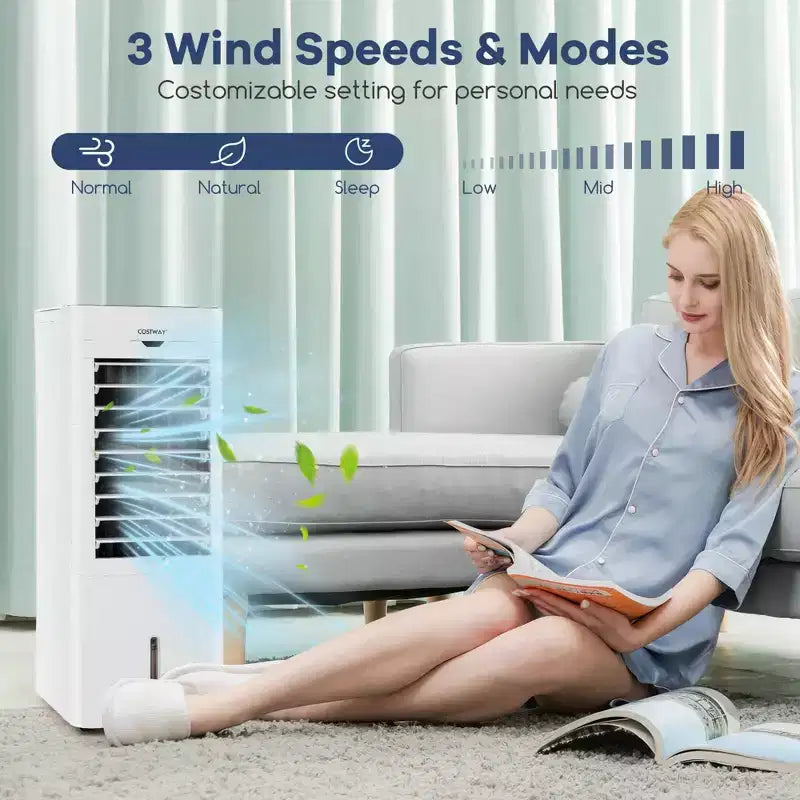 Costway Evaporative Air Cooler/Heater 4-in-1 Windowless Oscillating Swamp Cooler 3 Modes
