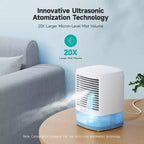 Ventilateur de refroidissement d'air portable HiCOZY avec brumisateur, mini climatiseur humidificateur pour bureau