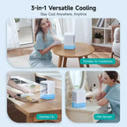 Ventilateur de refroidissement d'air portable HiCOZY avec brumisateur, mini climatiseur humidificateur pour bureau