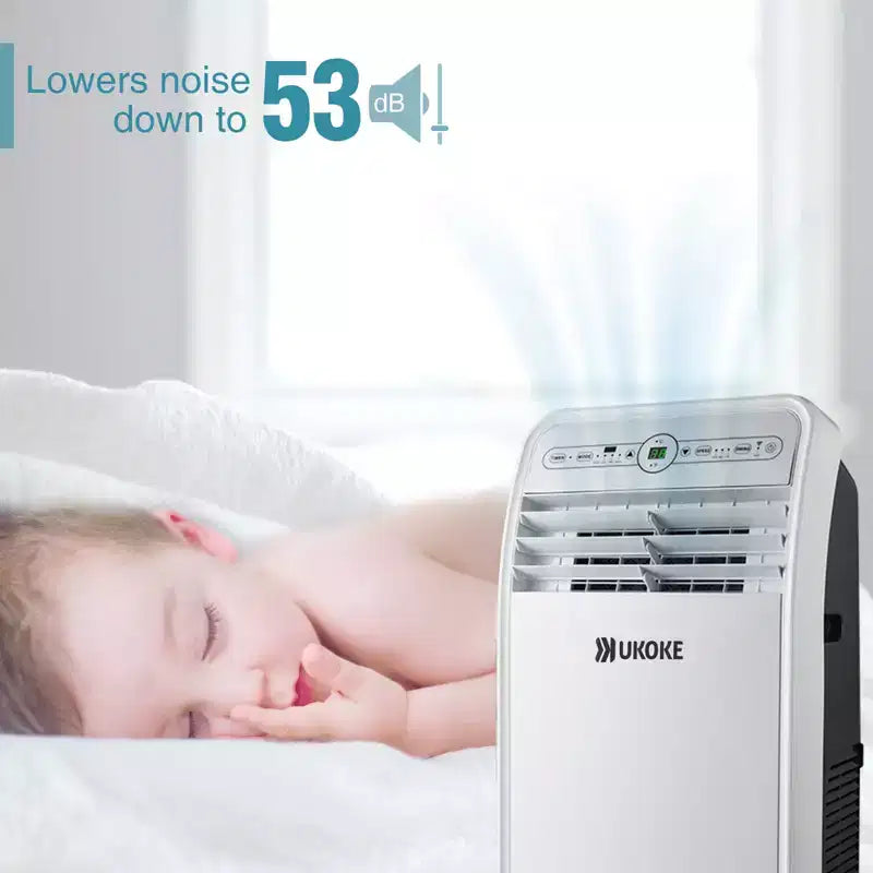 Ukoke USPC01W Smart WiFi Portable AC, 12,000 BTU, App & Remote Control, 4-in-1 Cool/Heat/Dehumidifier/Fan, for Rooms up to 400 Sq. Ft, White
