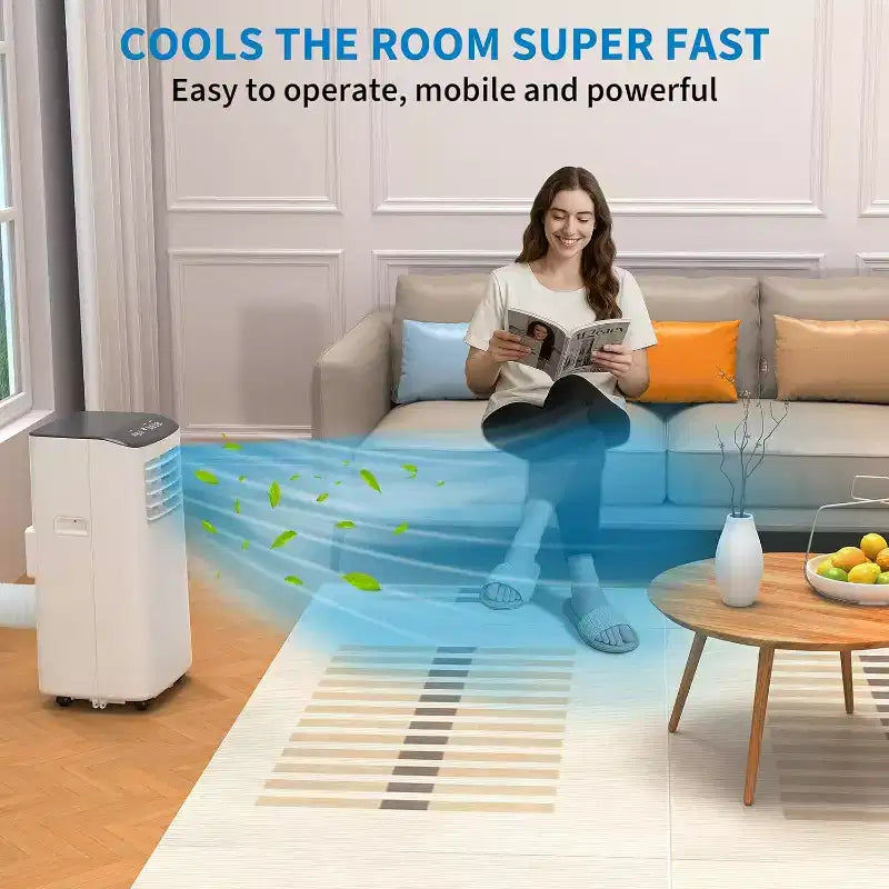 Garvee 8000 BTU Portable AC Unit 3-in-1 Cooling Fan Dehumidifier Remote Sleep Timer Window Kit for Rooms Up to 350 Sq Ft