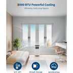 Garvee 8000 BTU Portable AC Unit 3-in-1 Cooling Fan Dehumidifier Remote Sleep Timer Window Kit for Rooms Up to 350 Sq Ft