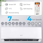 Costway 12000 BTU Mini Split Air Conditioner & Heater with 1 Ton Heat Pump Installation Kit
