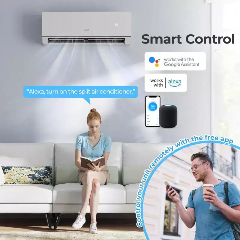 Costway 12000 BTU Mini Split Air Conditioner & Heater with 1 Ton Heat Pump Installation Kit