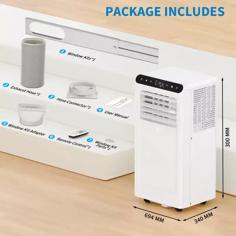 10,000 BTU Portable Air Conditioner with 3-In-1 Cooling, Dehumidifier & Fan
