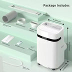 Climatiseur portable ZAFRO 12 000 BTU, refroidit des pièces jusqu'à 51 m², climatiseur portable avec fonctions Froid, Ventilateur, Déshumidificateur et Veille, Blanc