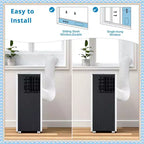 Climatiseur portable 8000 BTU, 3-en-1 CA avec déshumidificateur et ventilateur, pour pièces jusqu'à 32,5 m², avec télécommande et kit de fenêtre