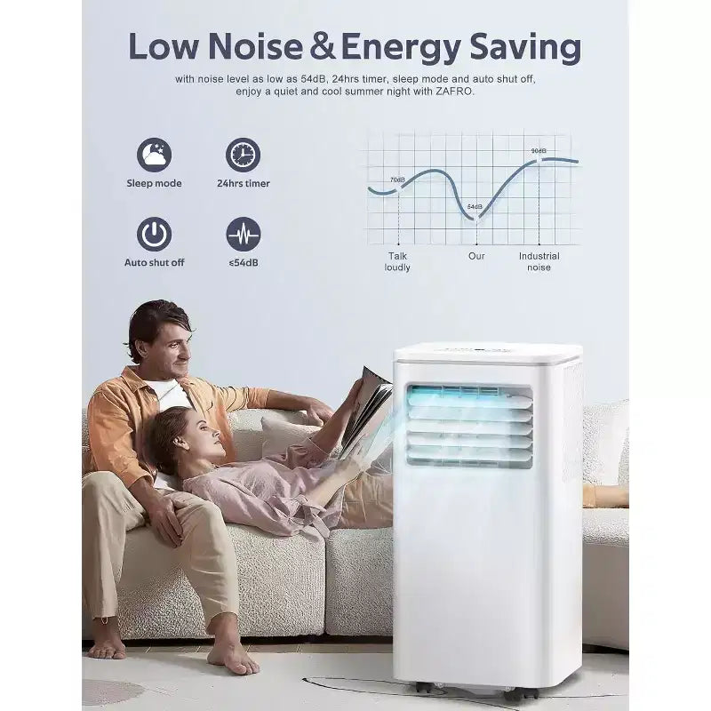 Climatiseurs portables ZAFRO 8 000 BTU, climatiseurs pour pièces jusqu'à 32,5 m², portables pour la maison/le bureau/les dortoirs, blanc