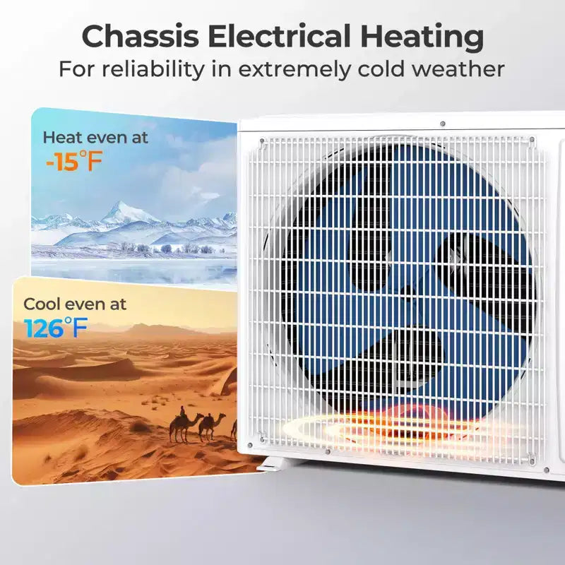 Costway 12000 BTU 230 V Mini Split Air Conditioner & Heater with 1 Ton Heat Pump Installation Kit