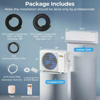 Costway 12000 BTU 230 V Mini Split Air Conditioner & Heater with 1 Ton Heat Pump Installation Kit