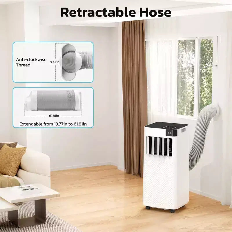 Portable Air Conditioners, 8,000 BTU Portable AC Unit with Cool, Fan & Dry Modes/Energy Efficient/24Hrs Timer for Bedroom, White