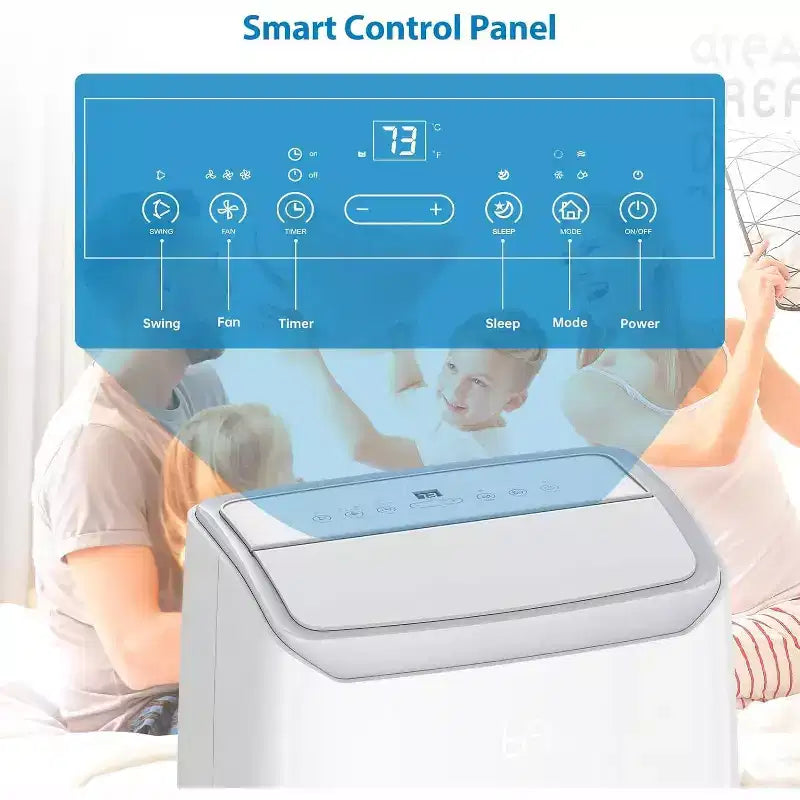 14,000 BTU 3-in-1 Portable Air Conditioner with Window Kit, Cools up to 750 Sq.Ft, 75-Pint Dehumidifier