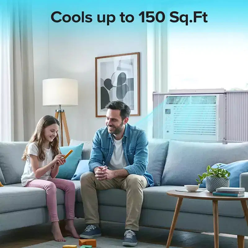 ZAFRO 5,000 BTU Small Window Air Conditioner Cool up to 150 Sq. Ft. with Ultra-Quiet, Compact-size, Washable Filter, Remote Control
