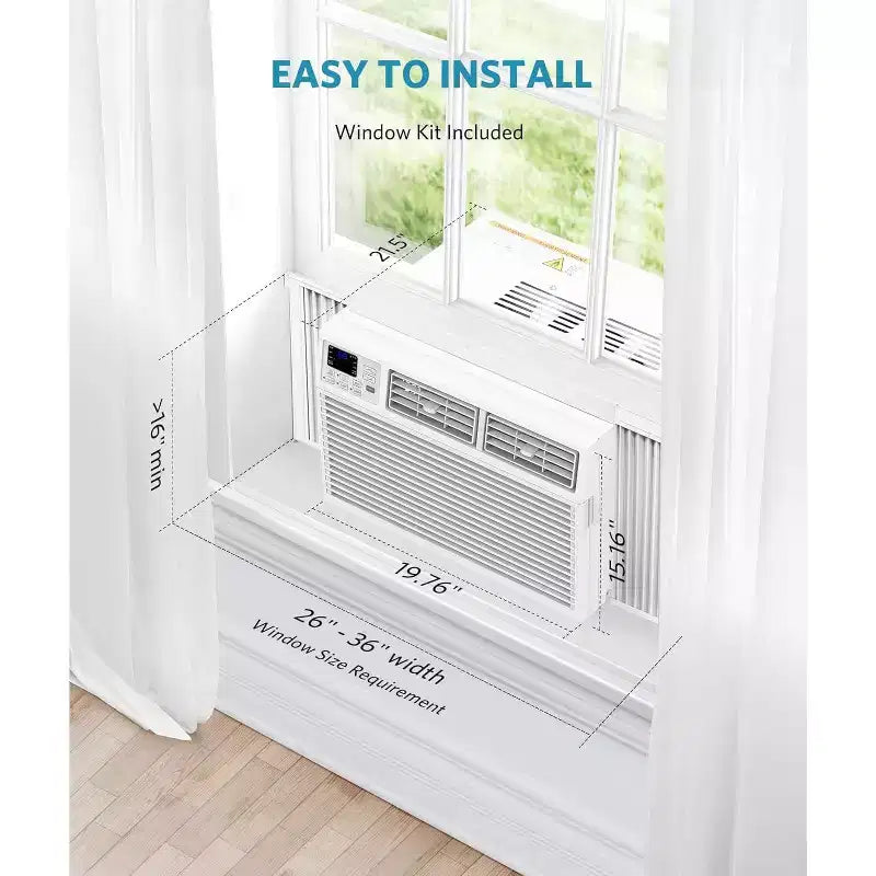 ZAFRO 14,000 BTU Window Air Conditioner Cools up to 650 Sq. ft, Ultra Quiet Window AC Unit with Remote Control