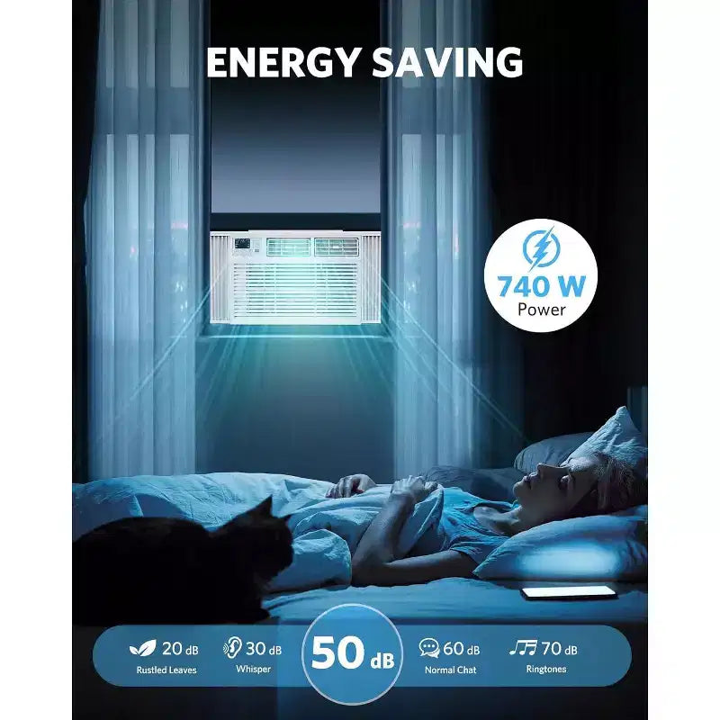 ZAFRO 8,000 BTU Window Air Conditioner Cools up to 350 Sq. ft, Ultra Quiet Window AC Unit with Remote Control