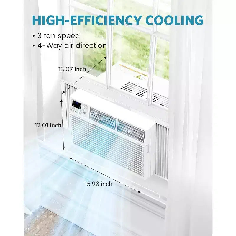 ZAFRO 8,000 BTU Window Air Conditioner Cools up to 350 Sq. ft, Ultra Quiet Window AC Unit with Remote Control