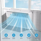 ZAFRO Window Air Conditioner, 12,000 BTU Air Conditioner Window Unit with Remote and App Control, Cools Room up to 500 Sq. Ft., 6 Modes 4 Fan Speeds