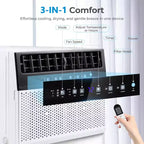 Climatiseur de fenêtre ZAFRO 12 000 BTU, refroidit jusqu'à 51 m², unité de climatisation de fenêtre en U avec 6 modes et minuterie 24h,