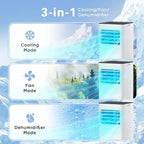 ZAFRO Portable Air Conditioner, 8000 BTU 3 Modes & Speeds with Remote Control, 24H Timer for Bedroom/Office, White