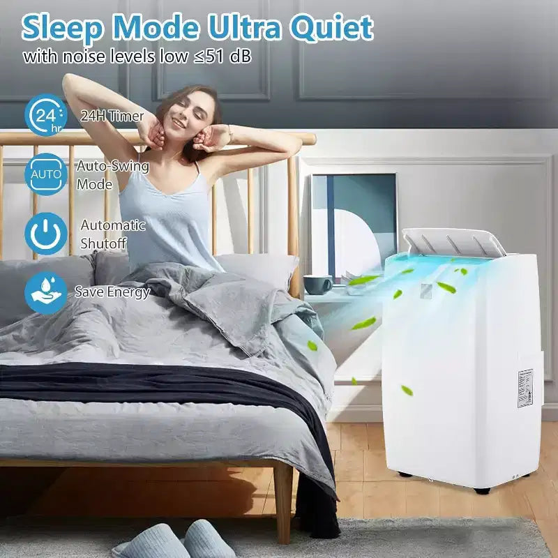 14000 BTU Portable Air Conditioner for Rooms Up to 750 Sq.Ft, 3-In-1 AC Unit AC Unit with Fan Mode, Dehumidifier & Heater