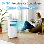 ZAFRO Portable Air Conditioner,AC Unit for Bedroom Room Garage RV, 24H Timer/Remote Control/2 Speeds/LED Display