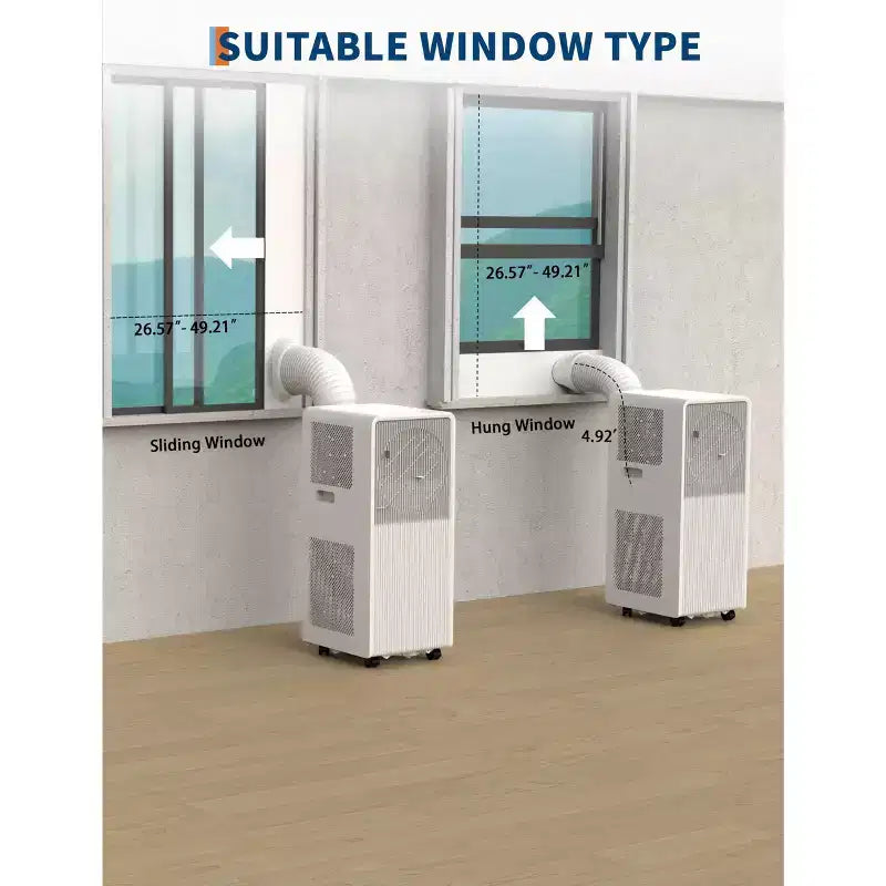 10,000 BTU Drainage-free Portable Air Conditioner for Indoor Rooms, 3-In-1 AC Unit for Bedroom 160-215 Sq.Ft