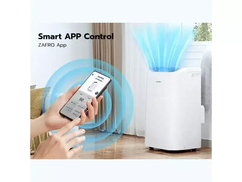 ZAFRO Portable Air Conditioners with WiFi, 44dB Ultra-Quiet, R32 Eco-Friendly,Fast Cooling in 30s, No Drainage Needed