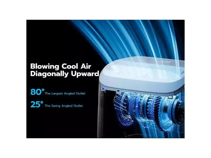 ZAFRO Portable Air Conditioners with WiFi, 44dB Ultra-Quiet, R32 Eco-Friendly,Fast Cooling in 30s, No Drainage Needed