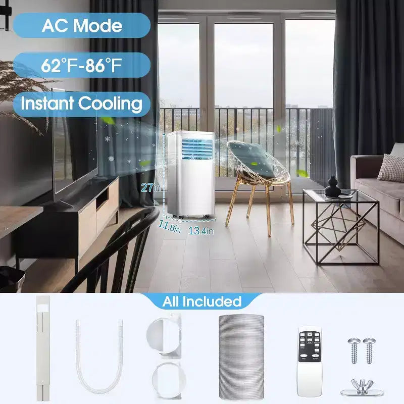 Climatiseurs portables ZAFRO pour chambre. Climatiseur portable silencieux avec fonctions de refroidissement, déshumidificateur, ventilateur, mode veille, télécommande