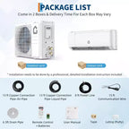 Climatiseur mini-split WiFi 18 000 BTU, SEER2 21, 208-230 V, inverseur, sans conduit mural avec WiFi et compatible Alexa, refroidit les pièces jusqu'à 116 m², économe en énergie