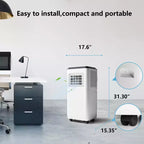 8000Btu Portable Air Conditioner with Remote Control,Quiet AC Unit with Cool, Dehumidifier & Fan Mode Room Cooling Up to 350 sq ft,24 Hour Timer,White