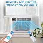 Climatiseur de fenêtre 12000 BTU avec télécommande, rafraîchit les pièces jusqu'à 51 m², 3 vitesses de refroidissement et de ventilation, fonctionnement silencieux, kit d'installation facile