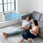 Climatiseur de fenêtre 12000 BTU avec télécommande, rafraîchit les pièces jusqu'à 51 m², 3 vitesses de refroidissement et de ventilation, fonctionnement silencieux, kit d'installation facile