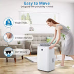 Climatiseurs portables, Climatiseur portable 14000 BTU, Refroidit jusqu'à 70 m² Climatiseur mobile 3-en-1 pour chambre avec déshumidificateur, ventilateur, mode veille, minuterie 24h