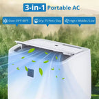 Climatiseurs portables, Climatiseur portable 14000 BTU, Refroidit jusqu'à 70 m² Climatiseur mobile 3-en-1 pour chambre avec déshumidificateur, ventilateur, mode veille, minuterie 24h