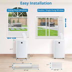 Climatiseurs portables, Climatiseur portable 14000 BTU, Refroidit jusqu'à 70 m² Climatiseur mobile 3-en-1 pour chambre avec déshumidificateur, ventilateur, mode veille, minuterie 24h