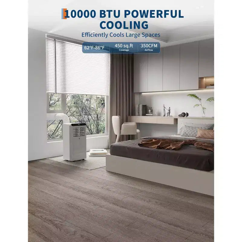 10000 BTU Portable Air Conditioners, 3-In-1 Portable AC Units for Rooms with Dehumidifier, Quiet Room Air Conditioner Cools Up to 450 Sq.Ft.